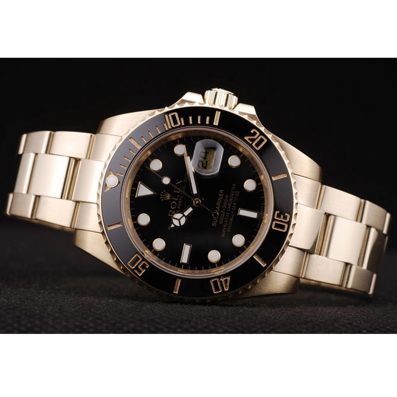 Aaa replica watch Black Bezel Rolex Dial Black Submariner Ceramic 98231 0818
